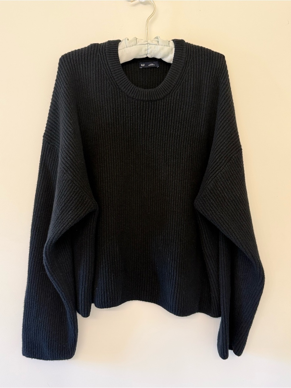 GAP Black Ribbed Crewneck Sweater